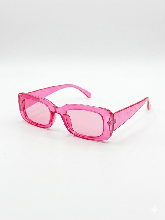 Unknown Accessories - Transparent Pink Rectangle Women’s Sunglasses